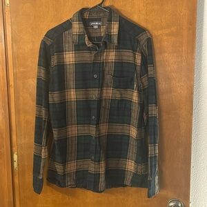 Eddie Bauer Men’s Green and Brown Flannel